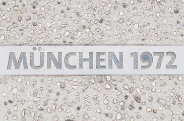 Bled, Slovenia, October 2020: Metal plate with the winner country of the World Rowing Championship....
