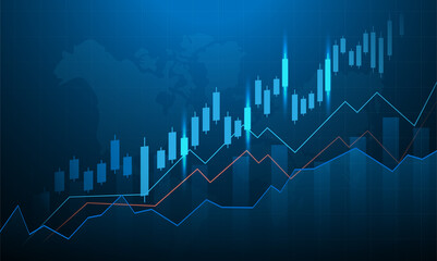 Stock and Graph design background. Business graph banner design eps10 vector. Illustration.
