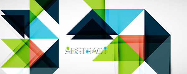 Geometric abstract background. Techno color triangle shapes. Vector illustration for covers, banners, flyers and posters and other designs