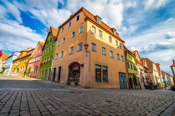 Architecture of Rothenburg ob der Tauber at Untere Schmiedgasse street