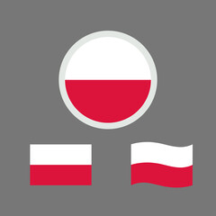 vector illustration of Poland flag sign symbol. Poland flag vector. Poland national flag.