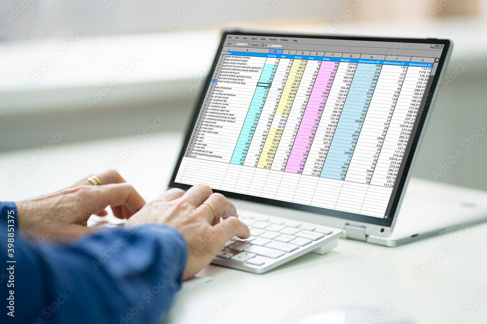 Poster Working With Digital Software Spreadsheet Report