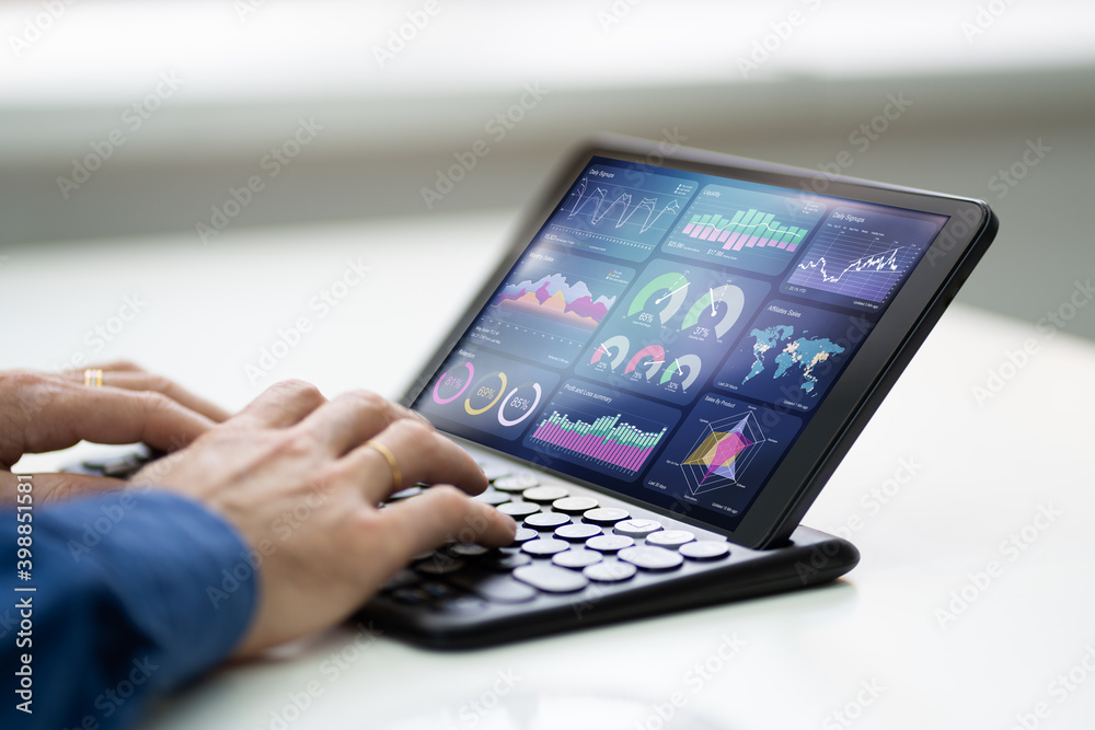 Poster KPI Analytics Dashboard With Graphs