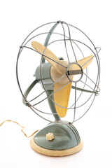 Vintage electric fan with white background