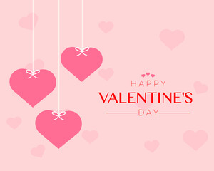 Happy Valentine's Day With Heart Background Vector 