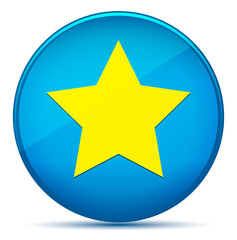 Star icon modern flat cyan blue round button