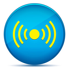 Network signal icon modern flat cyan blue round button