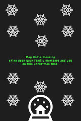 set of snowflakes, Merry Christmas and Happy new year wishes greeting card abstract background with colorful text, snowflakes decorative pattern, festival celebration, graphic design illustration