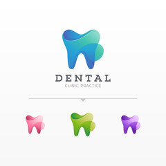 Colorful dental logo variations