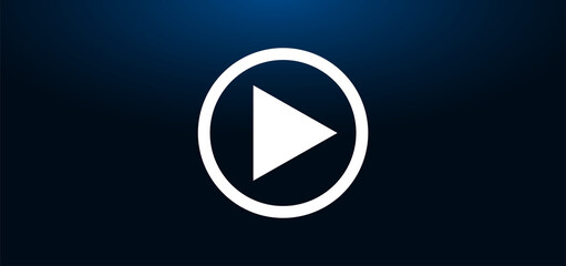 Play icon crystal blue banner background