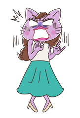 猫のきれいなOL女性のキャラクター