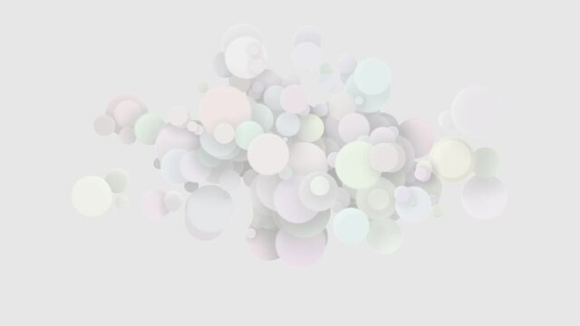 Abstract background, beautiful multi-colored circles in flat style. Particles increase and decrease
