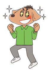 犬のカジュアルな男性のキャラクター