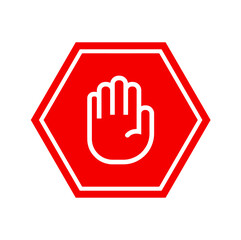 Obraz premium stop sign with hand