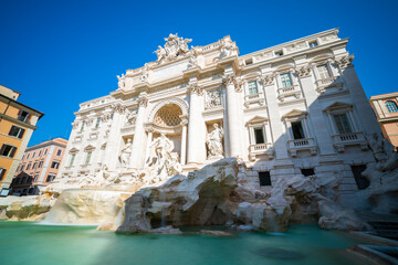 Fototapeta na wymiar Beautiful architecture of Di Trevi Fountain in Rome, Italy 