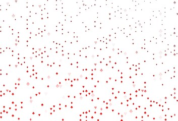 Light Red vector texture with playing cards.