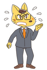 キツネのビジネスマンの男性のキャラクター