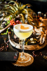 winter cocktail in the bar