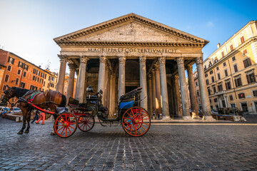 Pantheon in Rome on sunny day, Italy