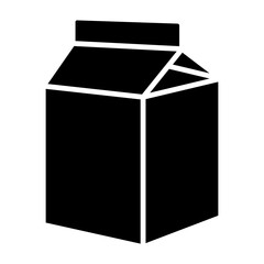 Small milk carton box flat vector icon for food apps and websites