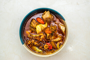 Indonesian food tongseng sapi or beef curry 