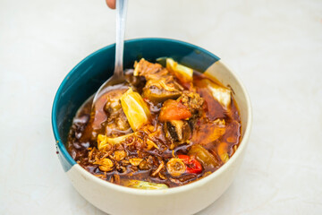 Indonesian food tongseng sapi or beef curry 