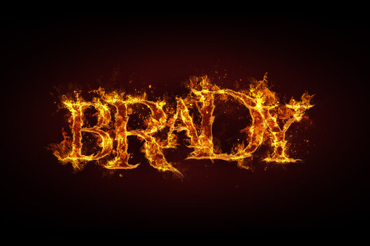 Brady name made of fire and flames