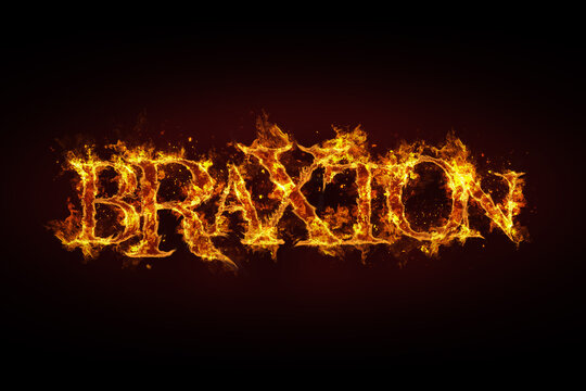 Braxton name made of fire and flames