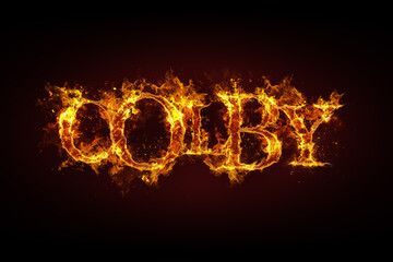 Colby name made of fire and flames