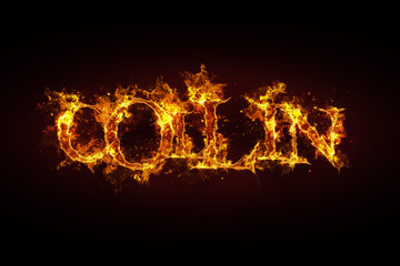 Collin name made of fire and flames