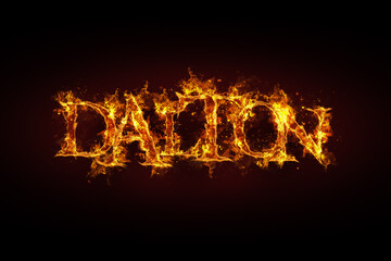 Dalton name made of fire and flames