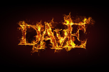 Dave name made of fire and flames