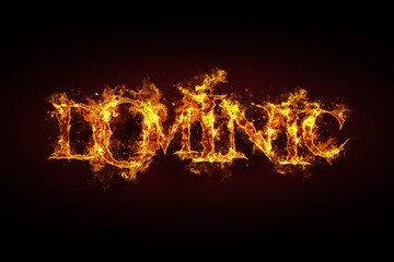 Fototapeta premium Dominic name made of fire and flames