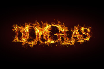 Douglas name made of fire and flames