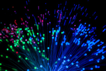 Fibre optic broadband technology concept blurred bokeh background