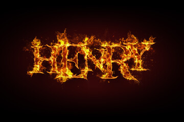 Henry name made of fire and flames