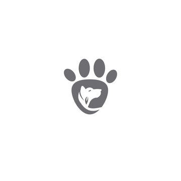 Footprint logo illustration dog abstract design vector template