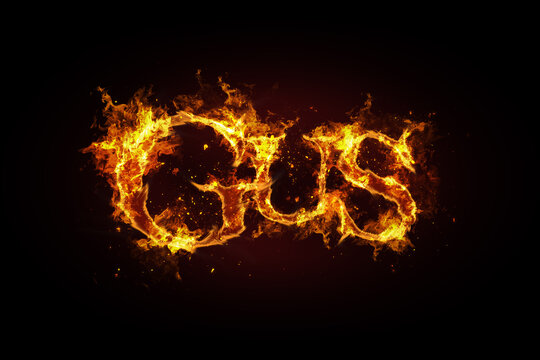 Gus name made of fire and flames