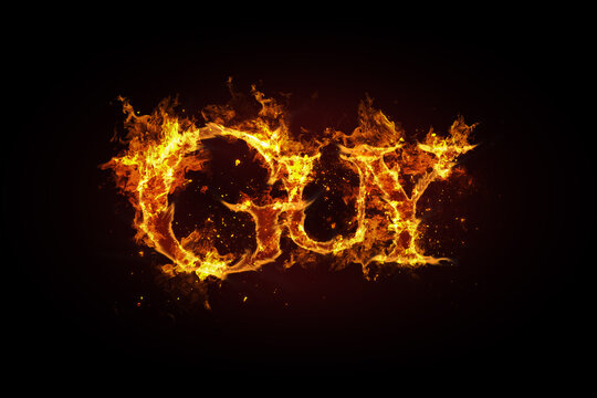 Guy name made of fire and flames