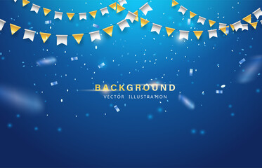 Abstract background. Party, Celebration or special birthday background with golden shiny glitters or ribbon falling in gradient background. Creative and Modern design in EPS10 vector illustration.
