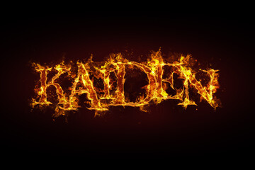 Kaiden name made of fire and flames