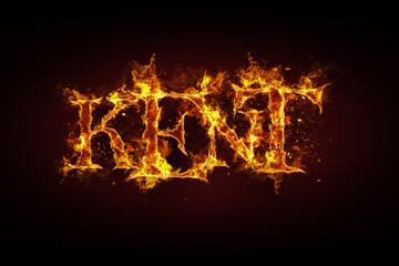 Kent name made of fire and flames