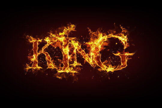 King name made of fire and flames