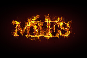 Miles name made of fire and flames