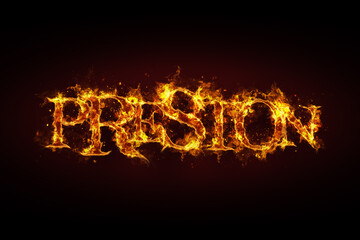 Preston name made of fire and flames