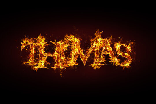 Thomas Name Made Of Fire And Flames