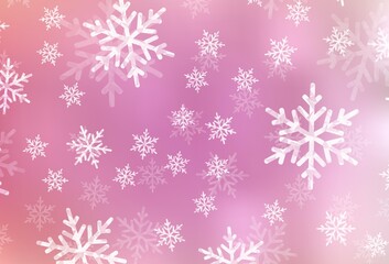 Light Pink vector background in Xmas style.