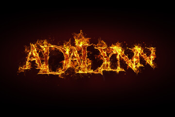 Fototapeta na wymiar Adalynn name made of fire and flames