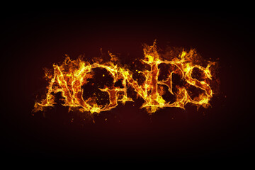 Agnes name made of fire and flames