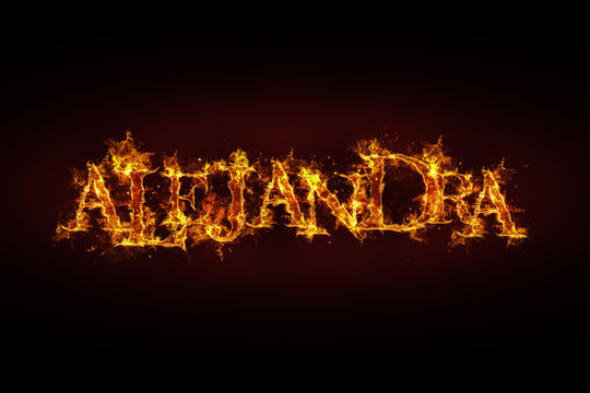 Alejandra name made of fire and flames
